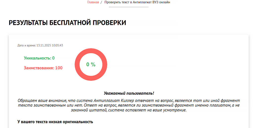 проверка текста на уникальность