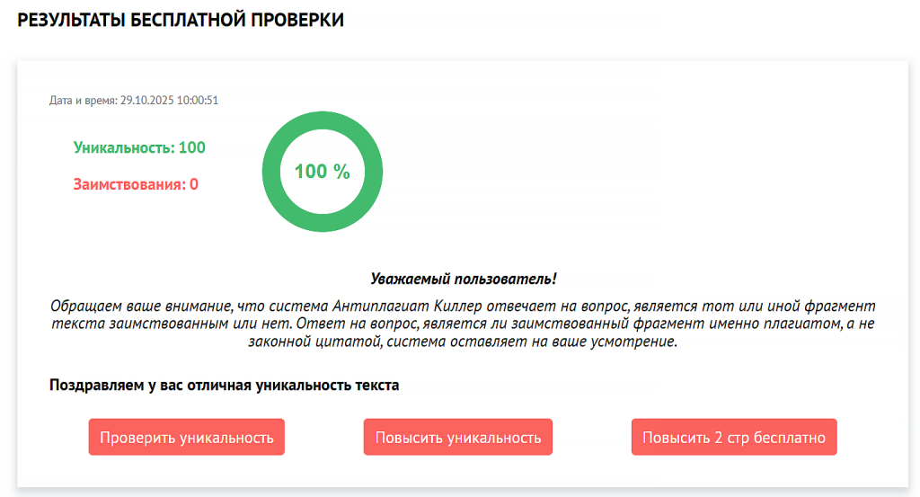 проверка текста на уникальность